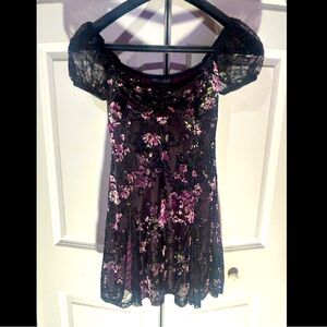 DOLLSKILL DEFIANT LOVE VELVET MINI  DRESS SIZE XS BNWOT!! GORGEOUS!!🔥💜🔥💜🔥